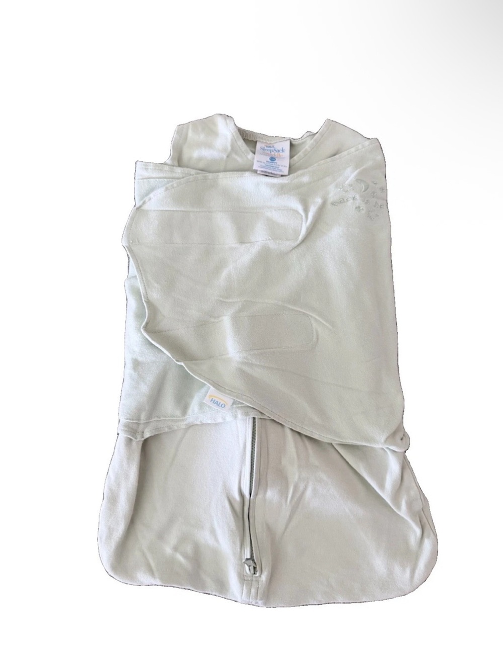 Halo SleepSack Swaddle Newborn (birth - 3m), Light Green Cotton, 6-12lbs, GUC